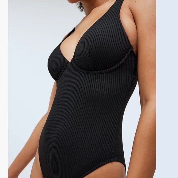 Madewell Ribbed Underwire Open-Back One-Piece Swimsuit NWT small - Picture 3 of 6